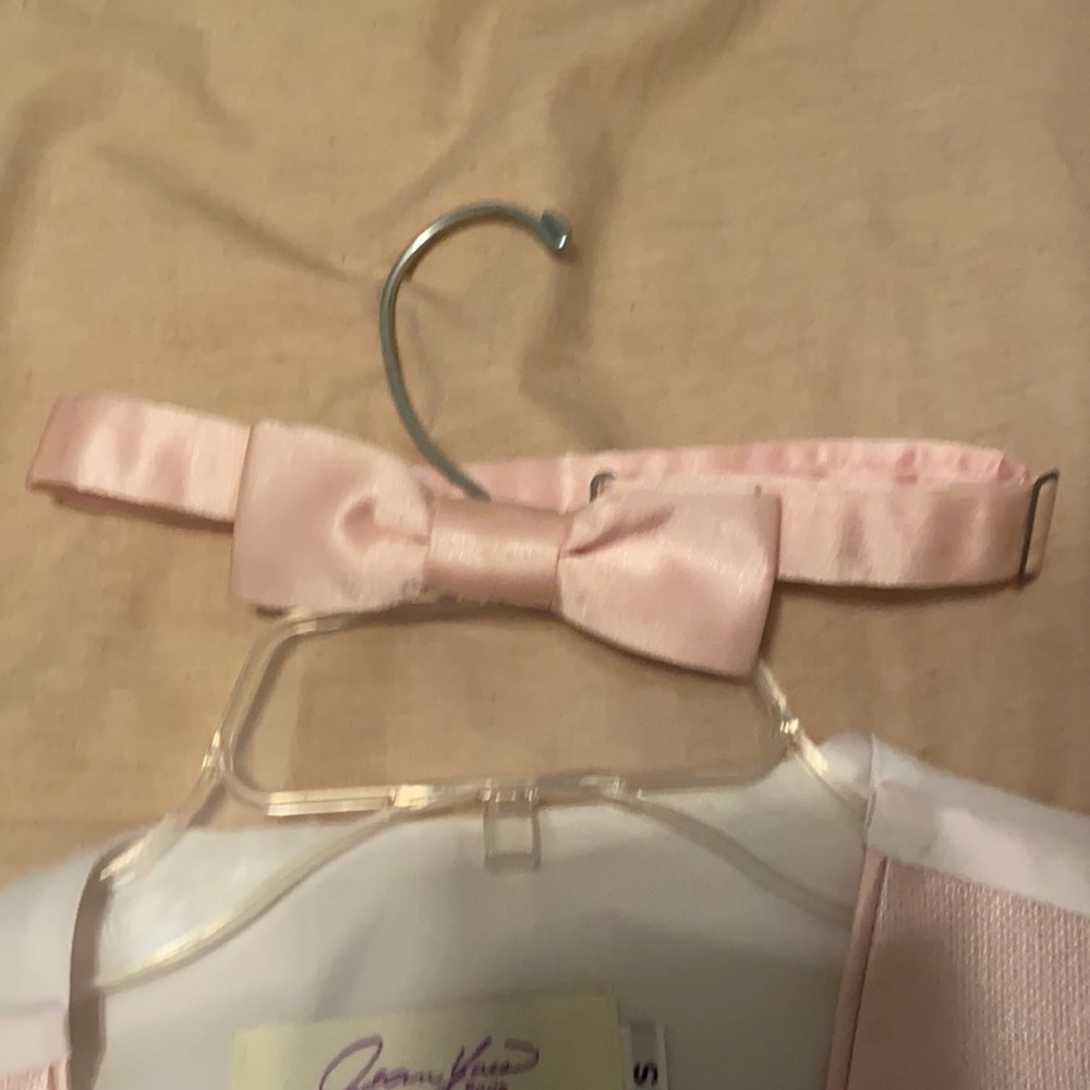 Pink and White vest and pink tie - size Small - worn once! 10/10 condition - Picture 3 of 4
